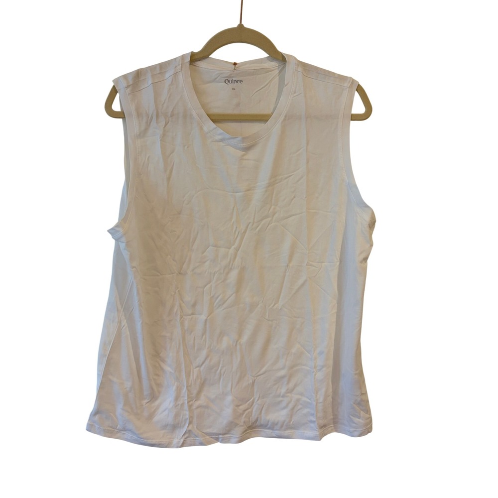 Quince White Sleeveless Muscle Tank Top Cotton Modal Blend XL NWT